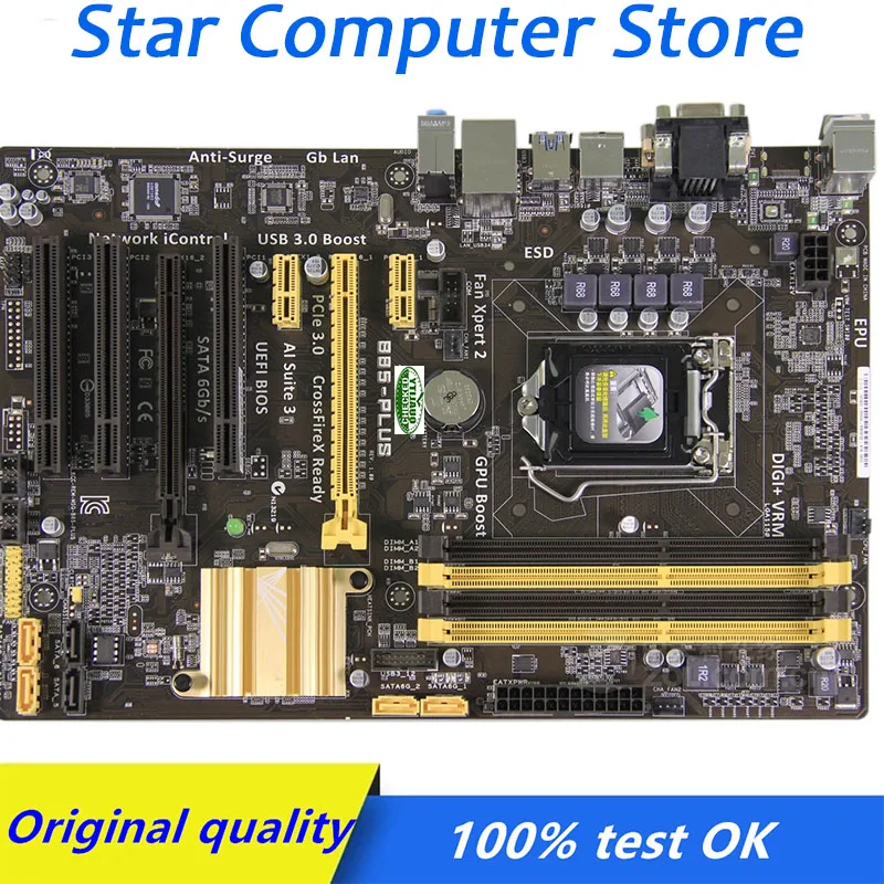 

For Intel B85 For ASUS B85-PLUS Computer USB3.0 SATA3 Motherboard LGA 1150 DDR3 B85 B85M Desktop Mainboard Used