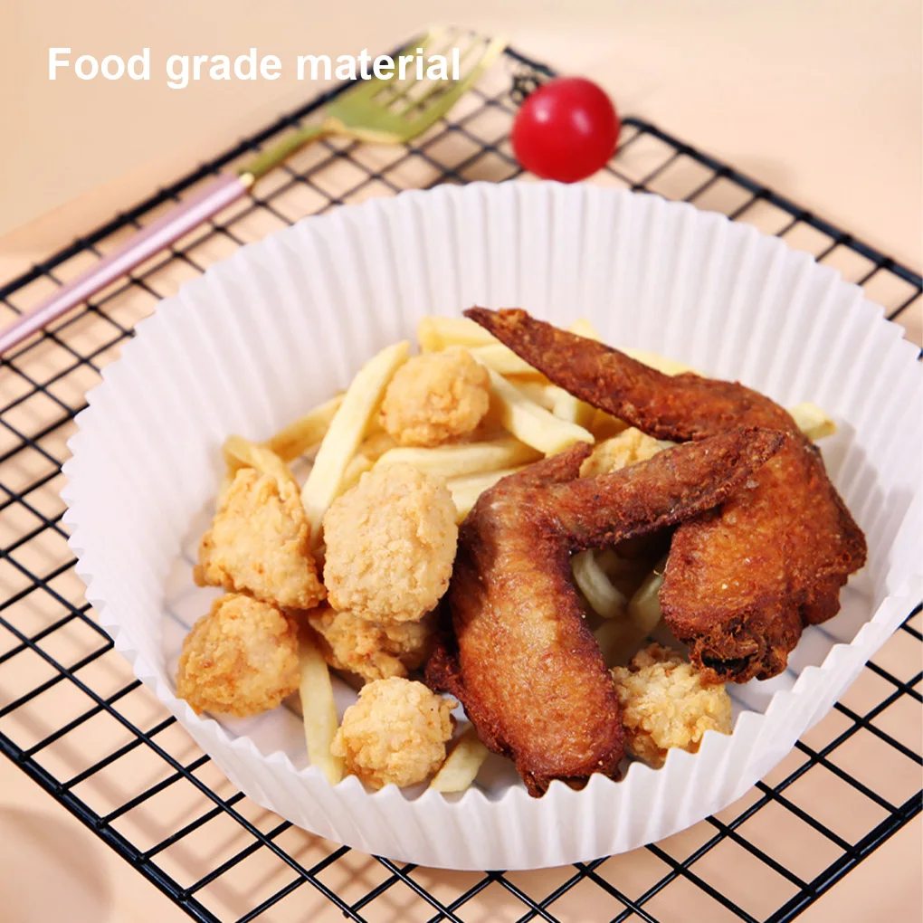 

30 pcs 16/20cm Air Fryer Disposable Paper Liner Non-Stick Mat Round Paper Baking Mats Kitchen AirFryer Baking Accessories