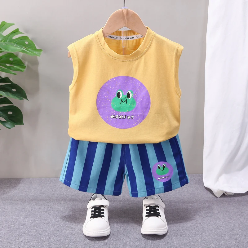 

LQKE-Baby Clothes Toddler Boy Clothes -0-5 Years Old Summer Short-Sleeved Shorts Suit Baby Printed Shirt Two-Piece Suit