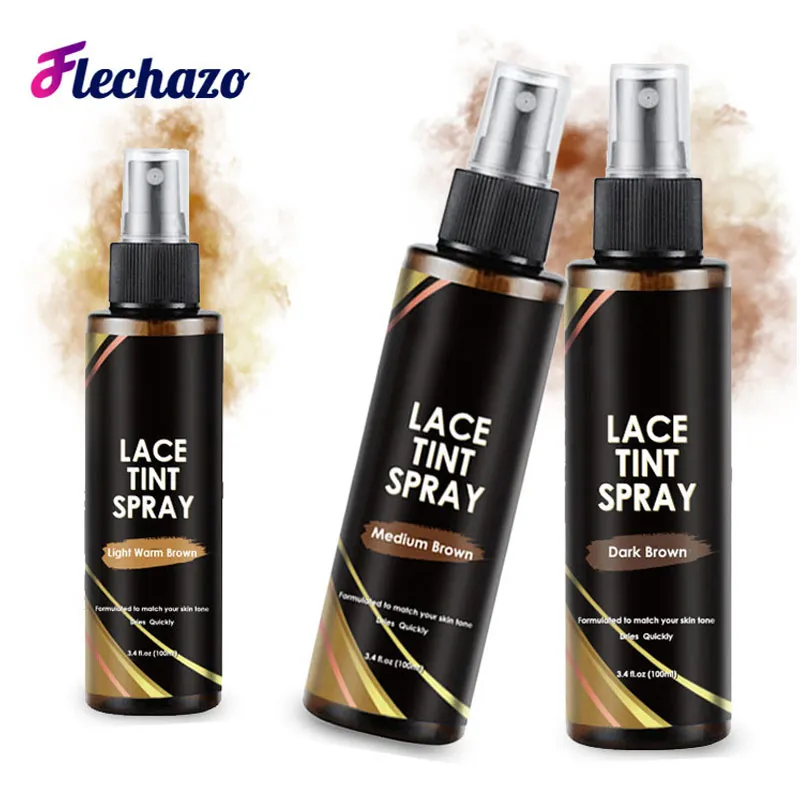 

100ML Lace Tint Spray For Lace Wigs Adhesive Bond Glue Custom Private Label High Quality Lace Wig Toupee Brown Skin Color Spray