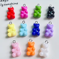 10pcs gummy bears pendants charms for jewelry making diy necklaces bracelets earrings acrylic colorful gummy bears charm pendant