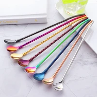 8 pcs drinking straws wine shaker spoon cocktail spoon stainless steel reusable gold straight whisky bar accessory dropshipping