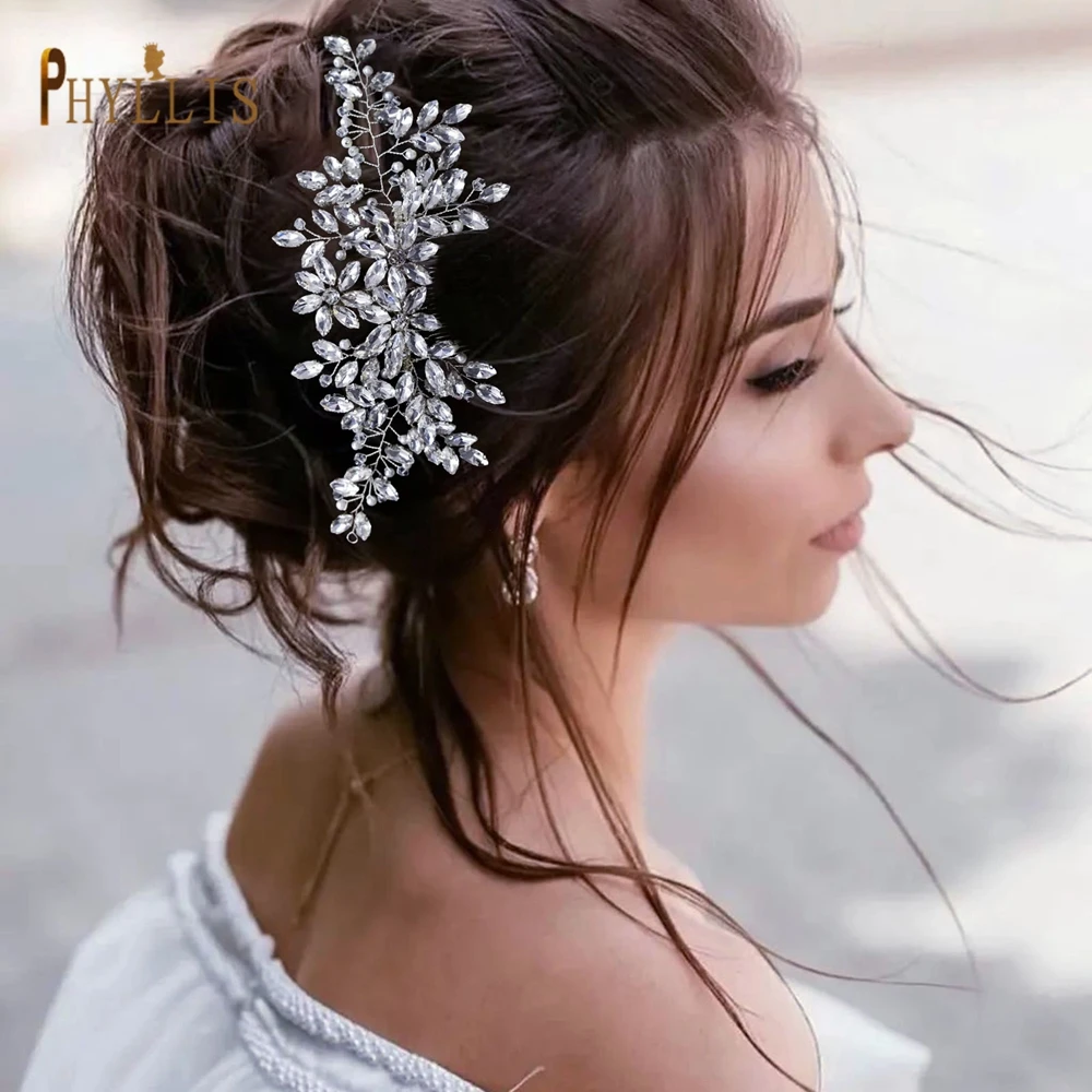 

A488 Pearl Bridal Hairpins Bridal Headpiece Headdress Tiara Wedding Hair Clips Wedding Party Hair Jewelry Flower Headwear
