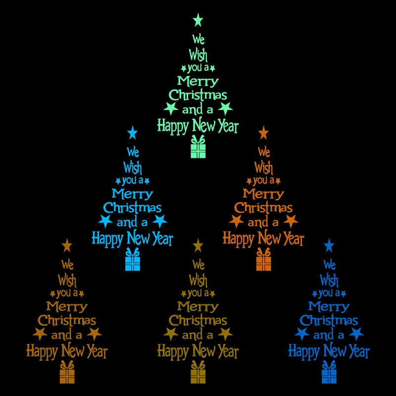 Мы желаем вам счастливого Рождества и нового года светящиеся наклейки для