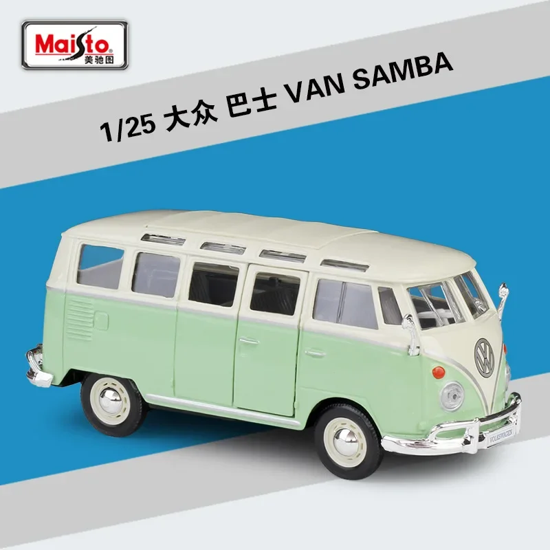 Фигурка Мертора 1: 24 Volkswagen Van SAMBA реплика модели автомобиля из сплава орнамент