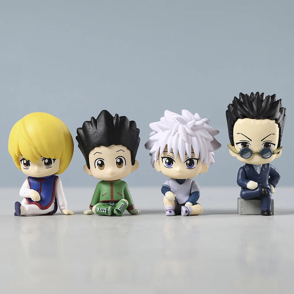 Gon Freecss Killua Zoldyck Kurapika Leorio Suwarasetai ПВХ фигурки игрушки автомобиль украшение комнаты