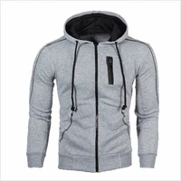 spring autumn mens zipper hoodie solid color tracksuit sweatshirt casual outer jacket drawstring casual sports fashion clothing