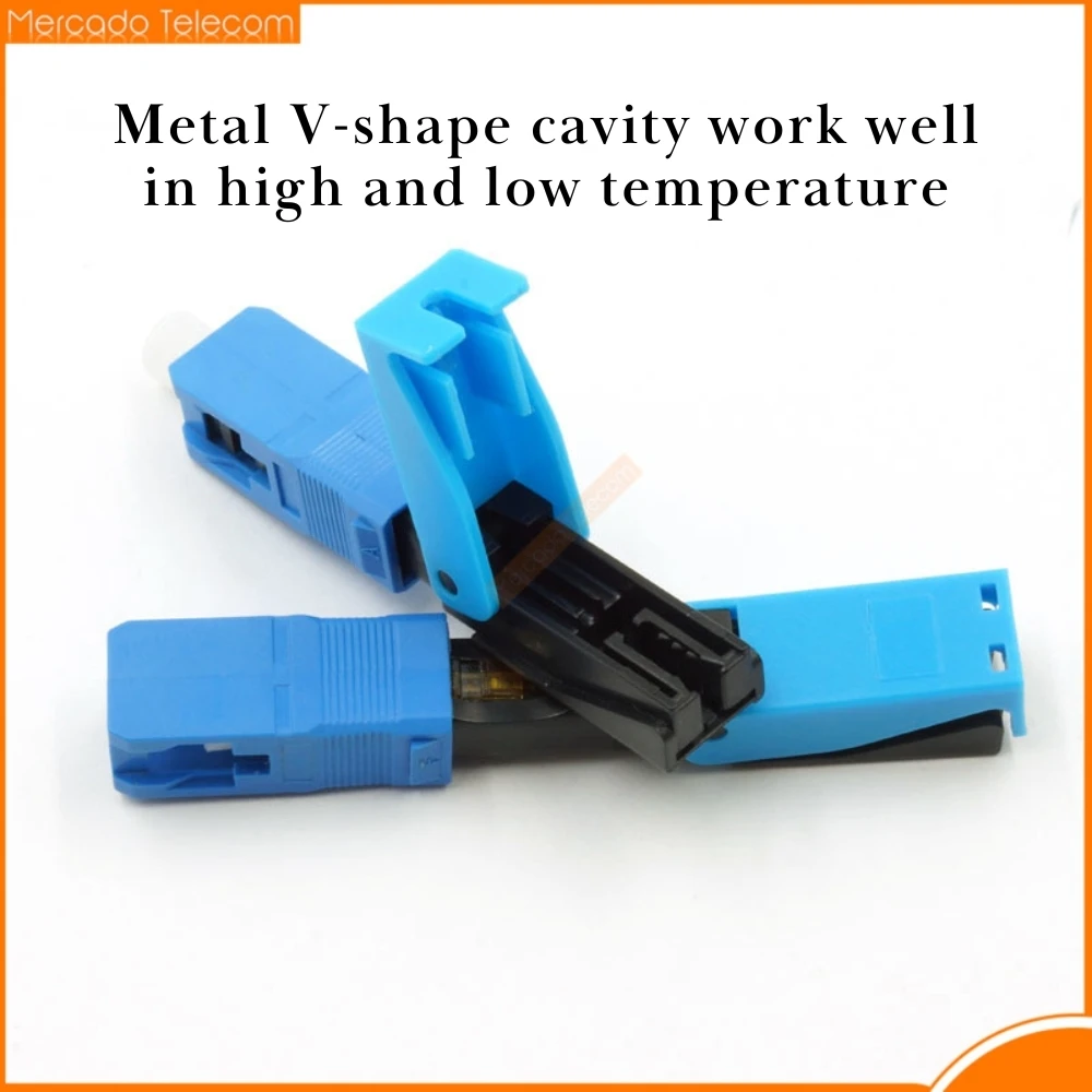 High Quality 100PCS FTTH SC UPC Optical fiber covered wire SC UPC quick connector FTTH Fiber Optic Fast Connector SC Connector