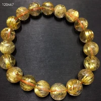 natural gold rutilated quartz titanium cat eye bracelet brazil 10 5mm rutilated clear rectangle beads aaaaaaa