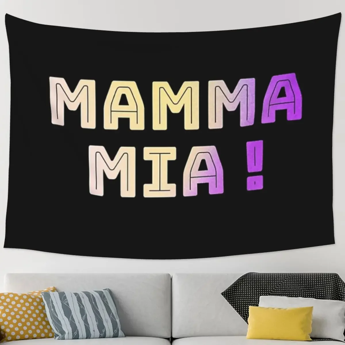 Фото Mamma Mia-дисковый гобелен в стиле хиппи, настенный эстетический гобелен для украшения дома, гобелены для гостиной, спальни, общежития №4