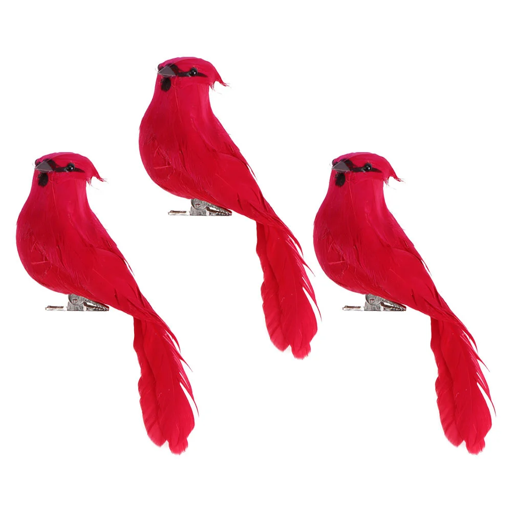 

3 Pcs Simulation Bird Statue Ornament Creative Garden Scene Layout Decor