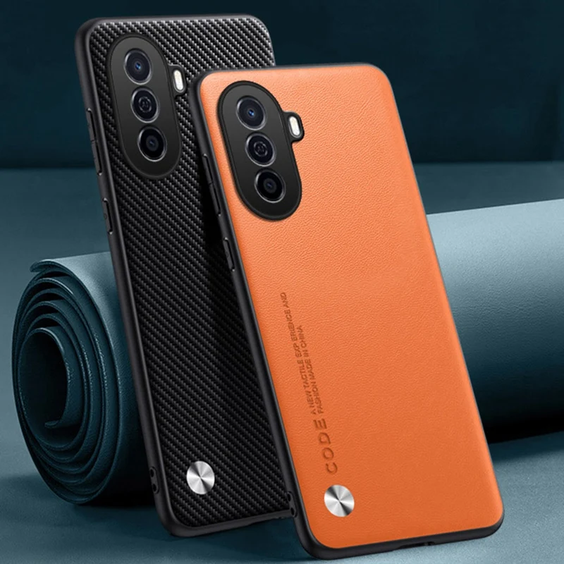 Фото Роскошный чехол из искусственной кожи для Huawei Nova Y70 Plus, задняя крышка, силиконовый противоударный чехол с полной защитой для телефона Huawei Nova Y71 №1