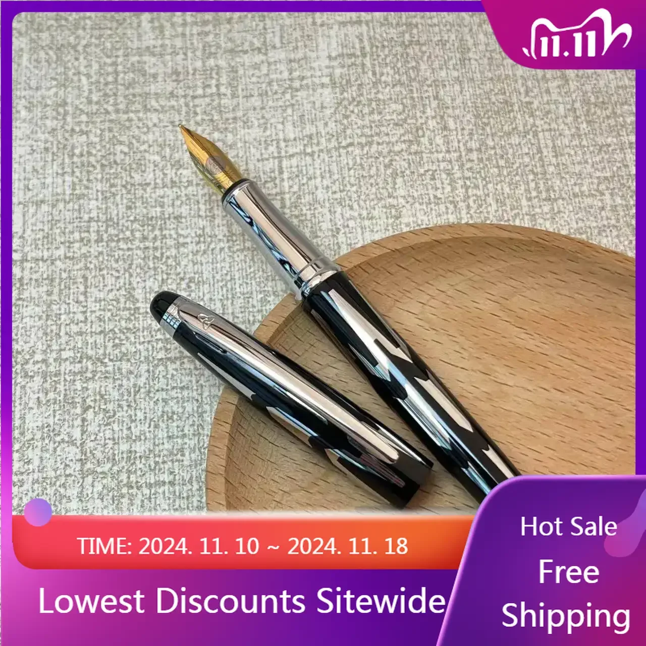 Ручка перьевая Liqin латунная металлическая с лезвием 0 5 мм