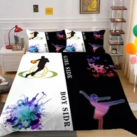Couple Queen Duvet Cover Pillowcase Cat Dog Bed Cover Set Microfiber King Bedroom Bedding Set With Zipper Closure