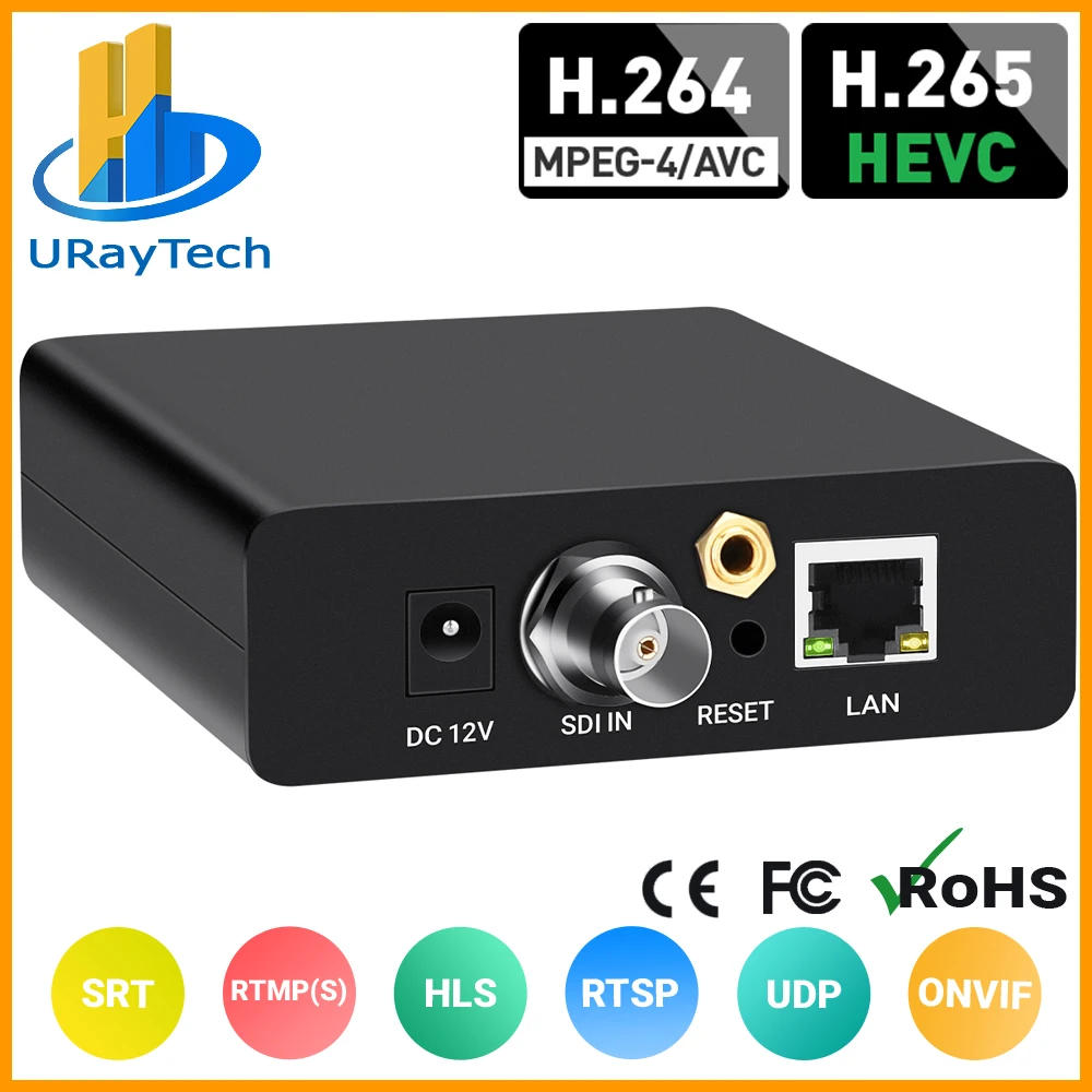 

Кодировщик URay RTSP RTMP UDP H265 H264 SD HD 3G SDI к IP Кодировщику H.265 H.264 кодирование для IPTV Solutionn и прямой трансляции видео