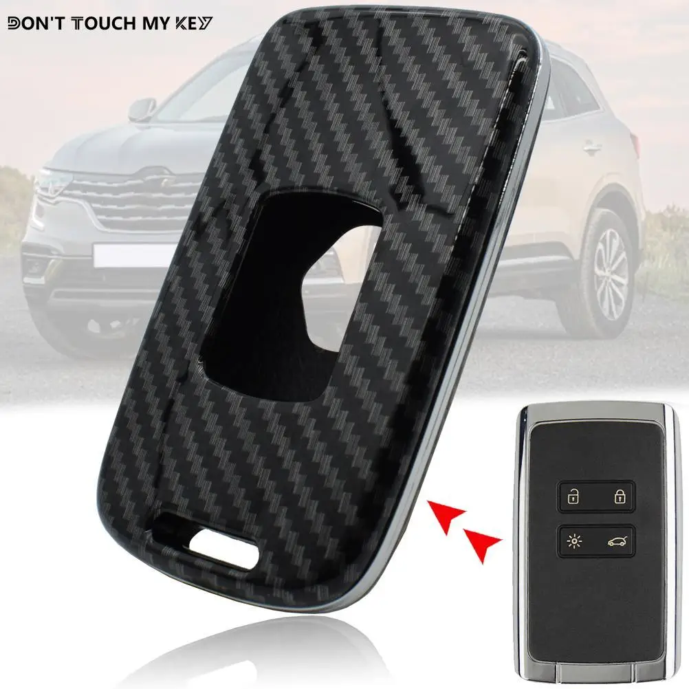 

For Renault Megane Clio Espace Captur Koleos Kadjar Talisman Carbon Fiber Smart Remote Control Key Shell Case Fob Cover 4 Button