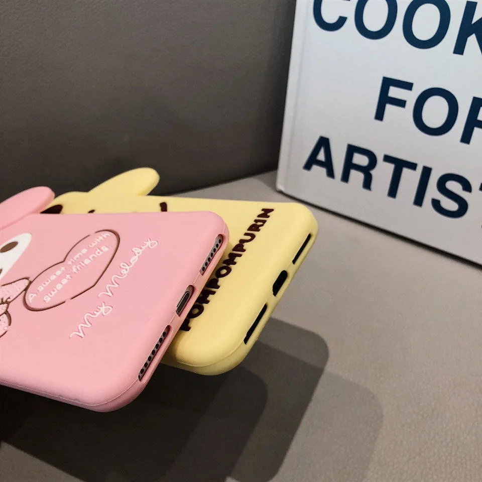 Pom Pom Purin Cinnamoroll My Melody 3D Stereoscopic Phone Cases For iPhone 11 Pro Max XR XS MAX X Back Cover