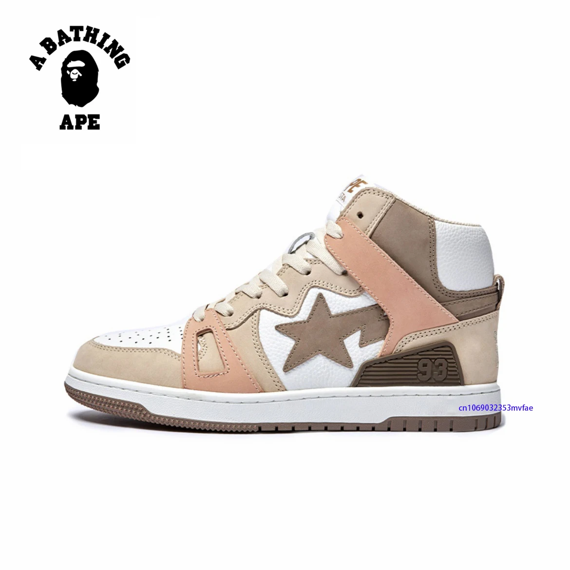 A BATHING APE Men and Women Vibe 93 Hi Skateboarding Sports Sneakers Unisex Breathable Bapesta High Upper STA Walking Shoes