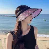 wide brim beach hat women hats summer hats for women kpop empty top hat ladies hats and caps visors outdoor designer sun hat