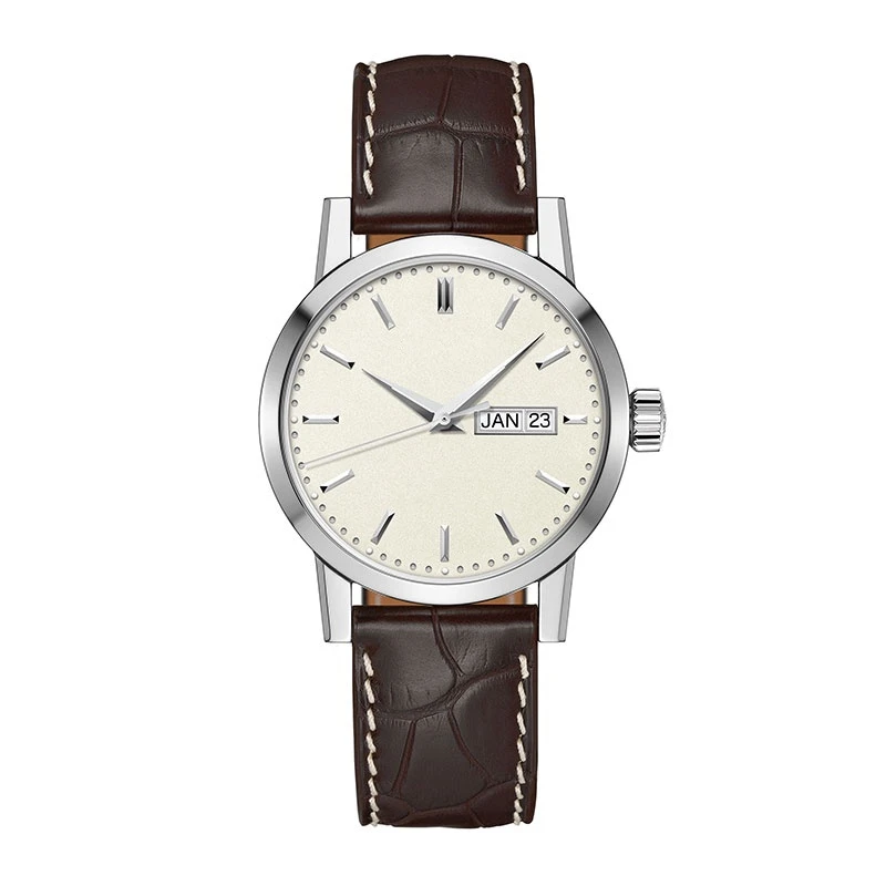 

Механические часы в стиле ретро, Мужские автоматические коричневые кожаные часы Daydate