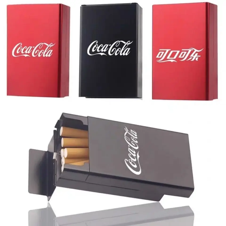 Чехол для сигареты Coca-Cola 20 палочек металлический Автоматический чехол Периметр |