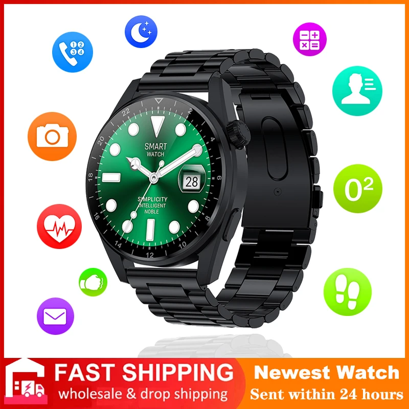 

Full Touch Smart Watch 3 Men Bluetooth Call Blood Oxygen Heart Rate Monitor Sports Smartwatch HK3-Pro for Android iOS PK HW28
