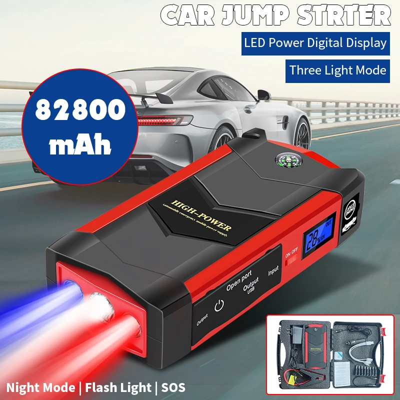 

Hot Sale 82800mAh Car Jump Starter 500A 12V Output Portable Emergency Start-up Charger for Cars Booster Battery Starting Device