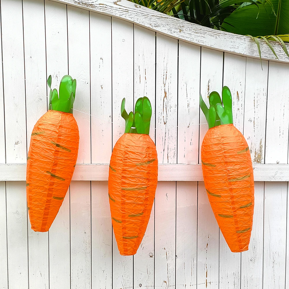50 см Пасхальные бумажные фонари в виде моркови подвесное украшение складные