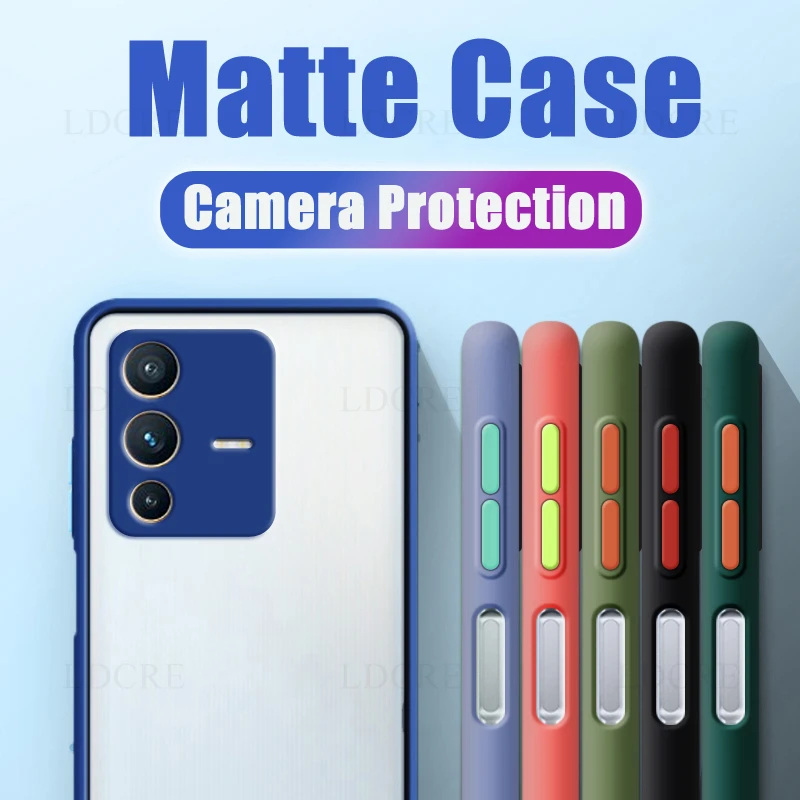 

For Vivo V23 Pro Case Matte Protective Transparent Armor Bumper Frame Protective Case For Vivo V23 Pro Cover For Vivo V23 Pro
