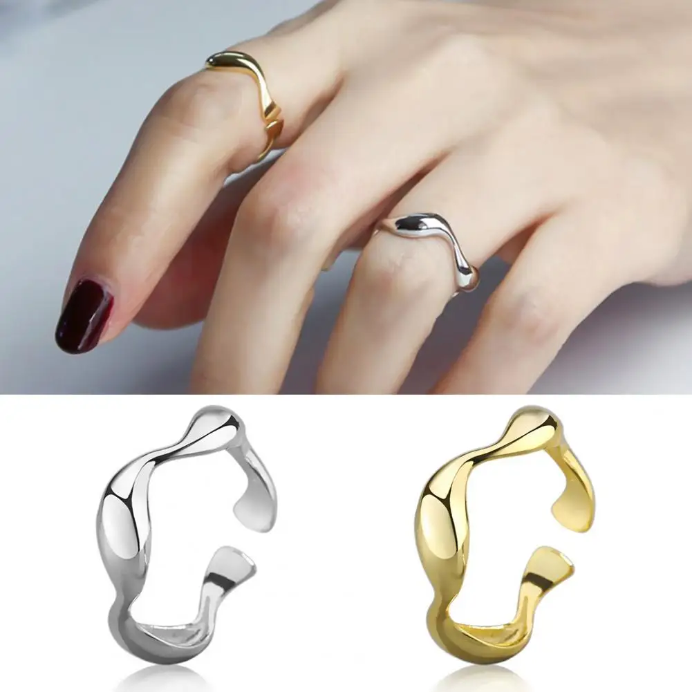 

Trendy Finger Ring Wear Resistant Knuckle Ring Electroplating Women Engagement Open Finger Ring Dress Up
