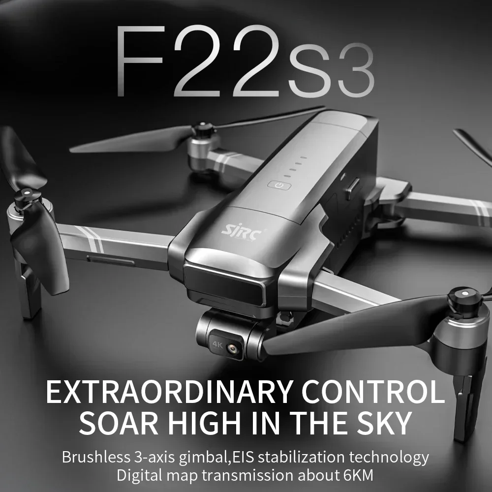 Фото Складной квадрокоптер SJRC F22 S3 Pro для детей с профессиональной камерой 4K, 5G WiFi FPV, 3-осевым стабилизатором, EIS, бесщеточным двигателем, HD и GPS. №4