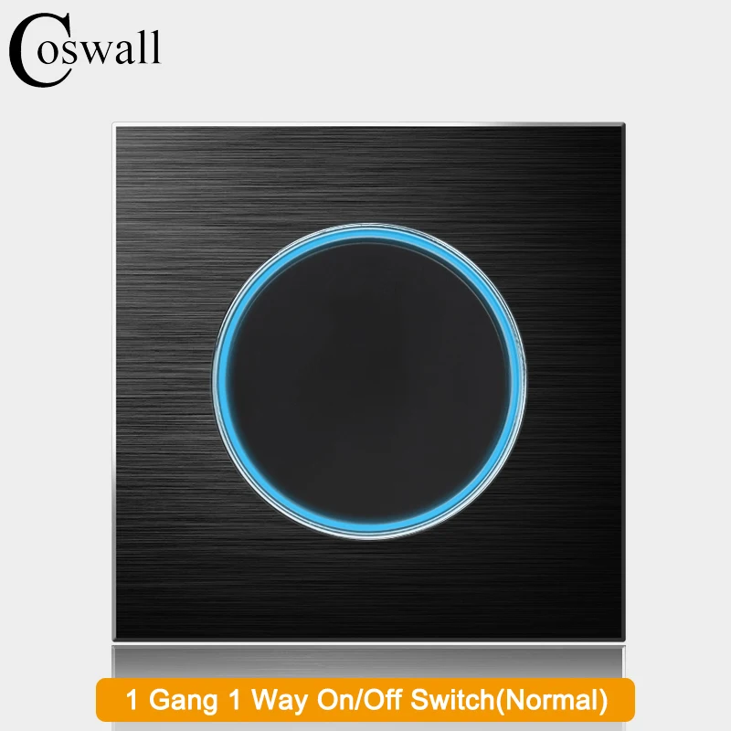 

Coswall черный алюминиевый выключатель света 1/2/3/4 gang