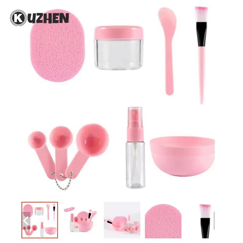 

9 Pcs/Set Bowl Brush Spoon Stick Bottle Sponge DIY Facial Mask Tools Kit Homemade Makeup Beauty Tool