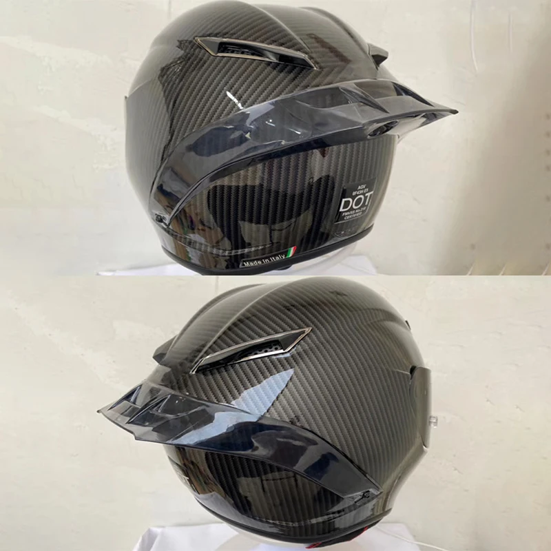 Мотоциклетный шлем на все лицо глянцевый черный гоночный из стекловолокна с