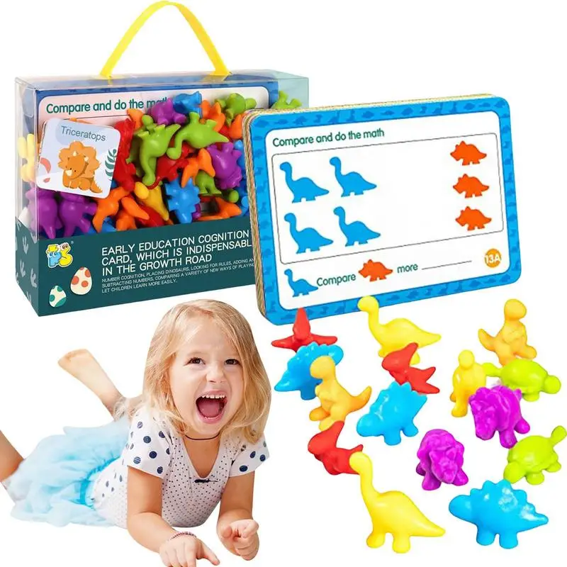 

72PCS/Set Montessori Rainbow Matching Sorting Counting Game Math Toys Dinosaur Cognition Training Sensory Education Game Kids