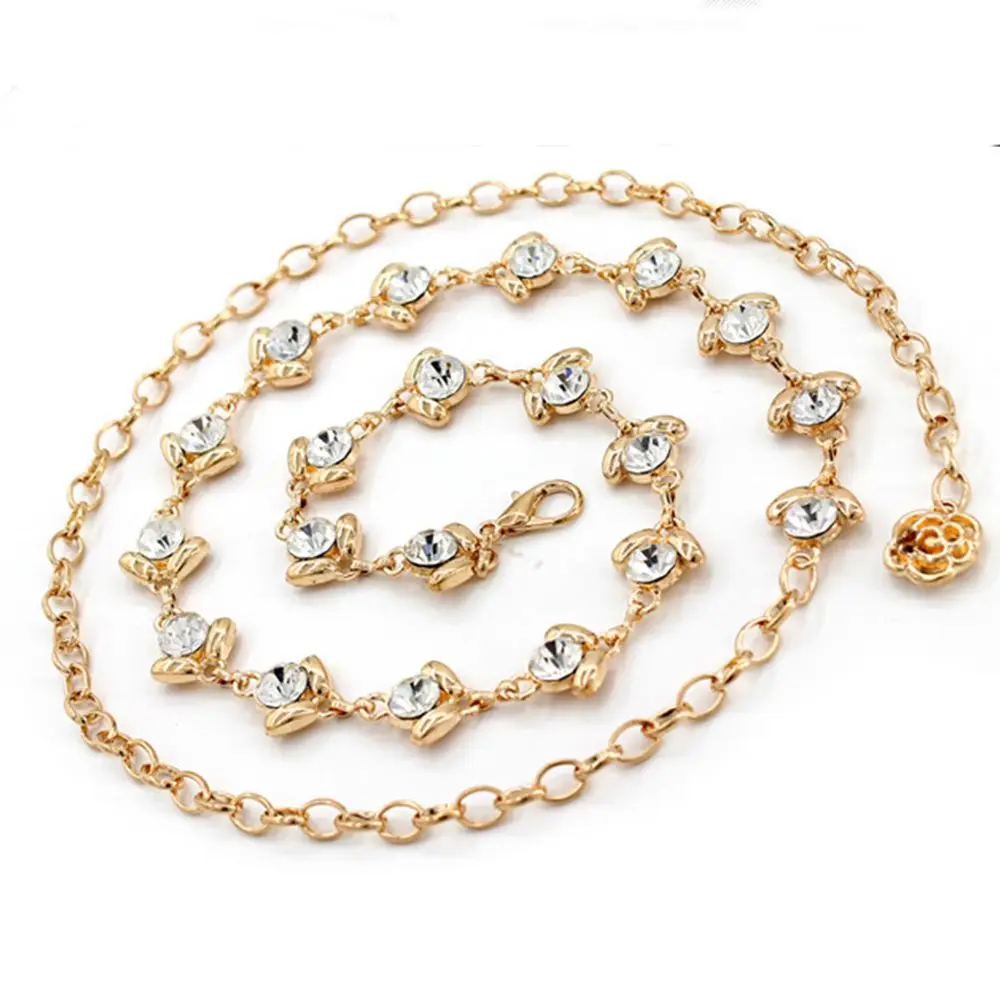 

Charming Dress Fashion Dress Chain Rhinestone Crystal Women Waist Belts Waist Chain Women Belt Alloy Chain
