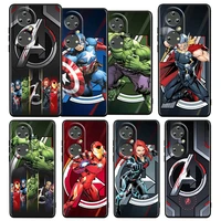 marvel avengers heroes cool for huawei p50 p20 p30 p40 5g p10 pro lite e plus p9 lite mini silicone soft black phone case cover