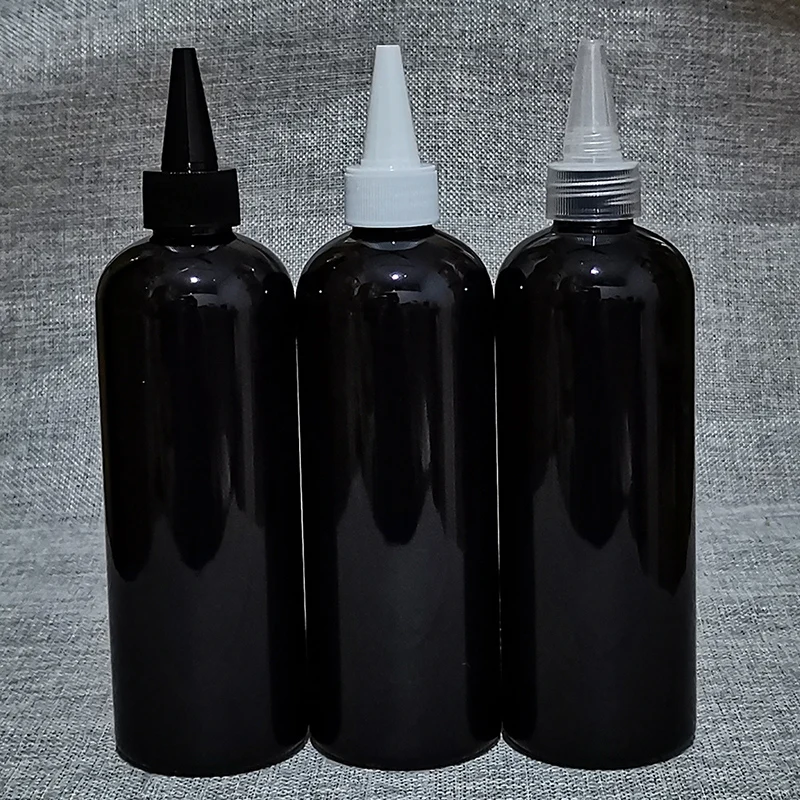

24pcs 300ml Empty Black white Plastic Cosmetics Lotion Bottle With Plastic Screw Lid Shampoo PET Containers,Cosmetic Packaging