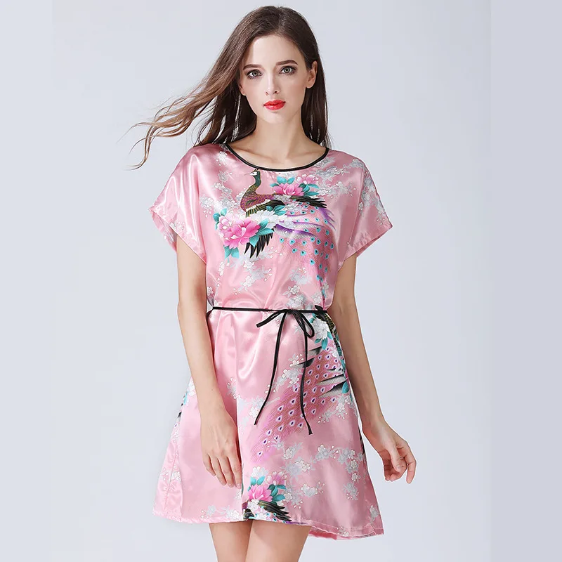 

The new Nightgown female students lovely summer dress code leisurewear feminine women's ice silk pajamas to wear outside