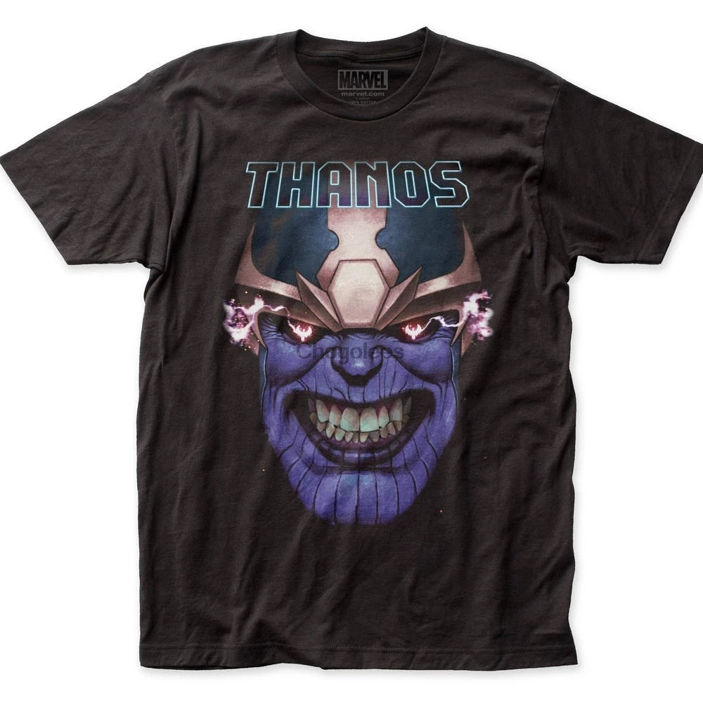 Мягкая Мужская хлопковая футболка с застежкой на зубах Thanos 301 (THAN01) черного цвета |