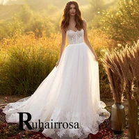 ruhair pastrol romantic wedding gown for bride spaghetti straps sweetheart beautiful appliques personalised vestidos de novia