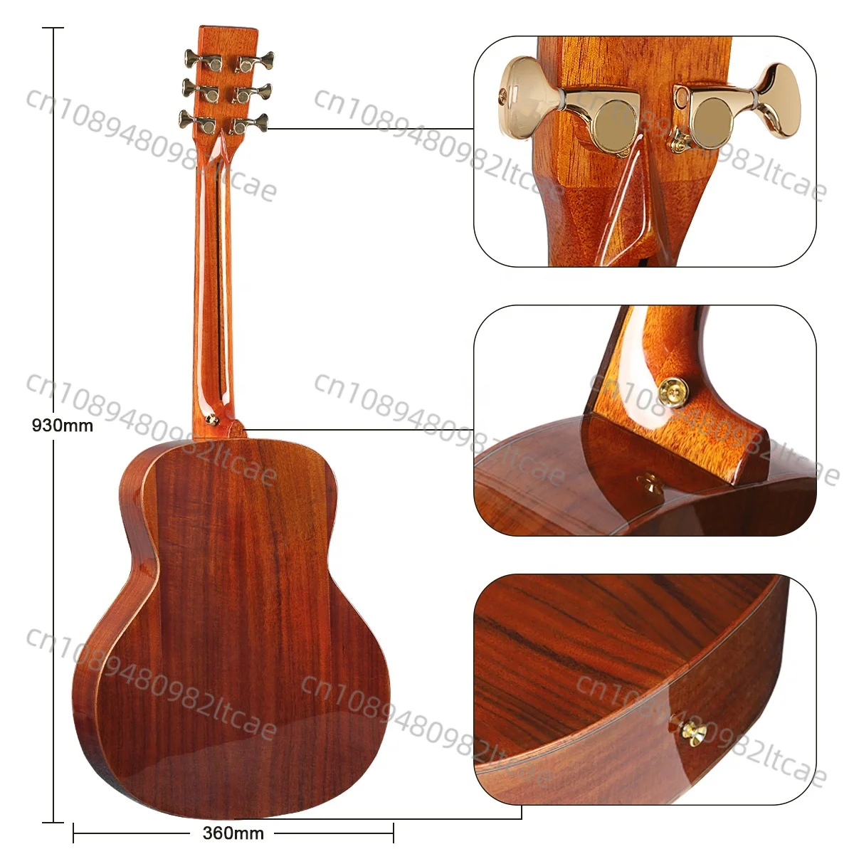 Профессиональная Гитара Bullfighter D-3623 KOA из дерева 36 дюймов натуральный цвет акации