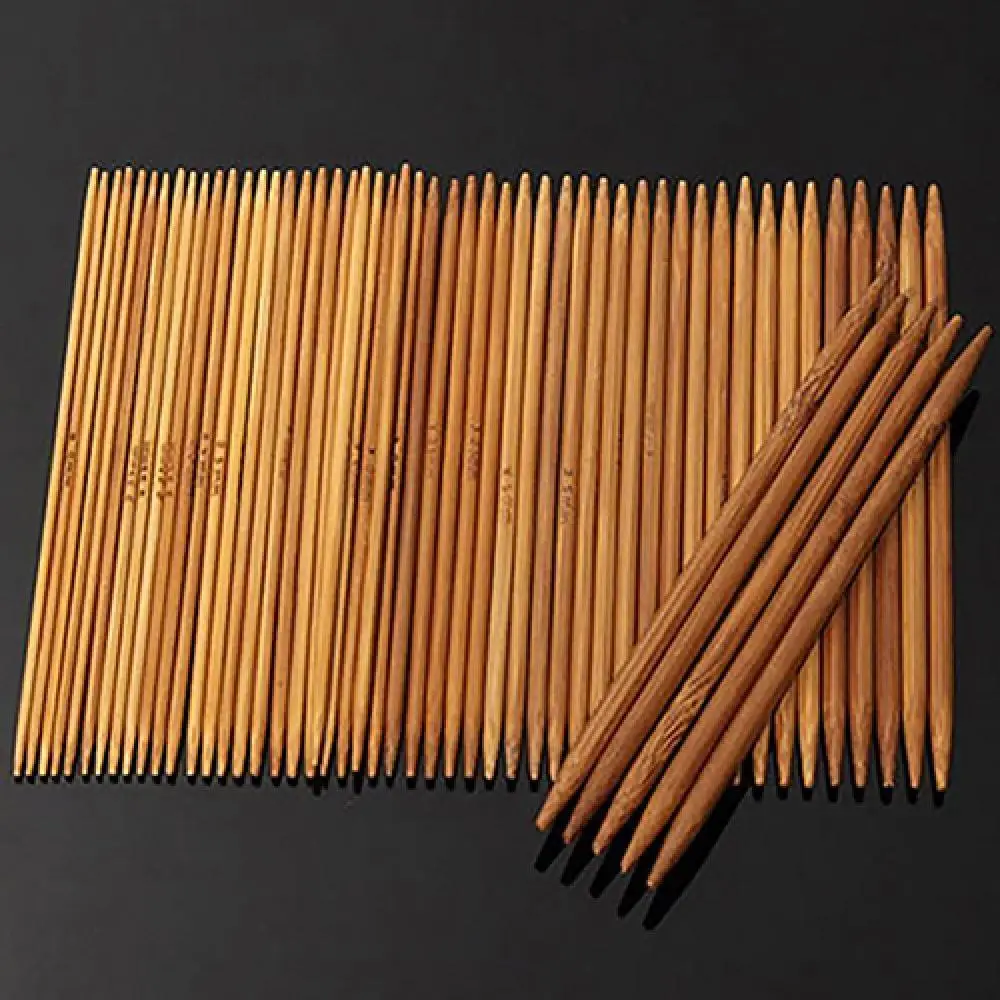 

55 Pcs Double Pointed Carbonized Bamboo Knitting Needles Sweater Knit Tool Set
