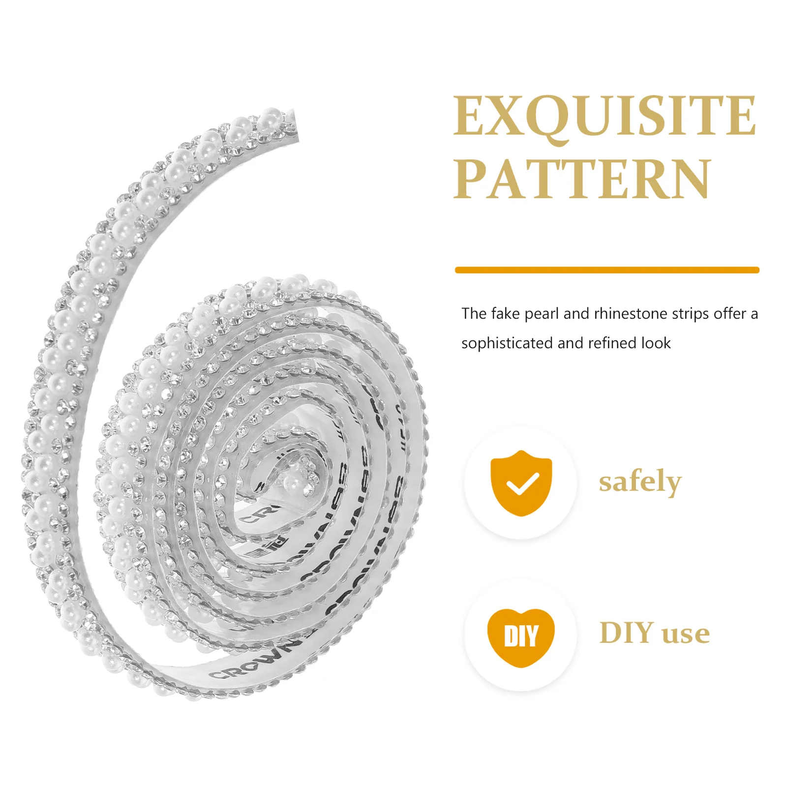 2 рулона полоски с жемчугом и стразами аксессуары лента наклейка одежда ремесла