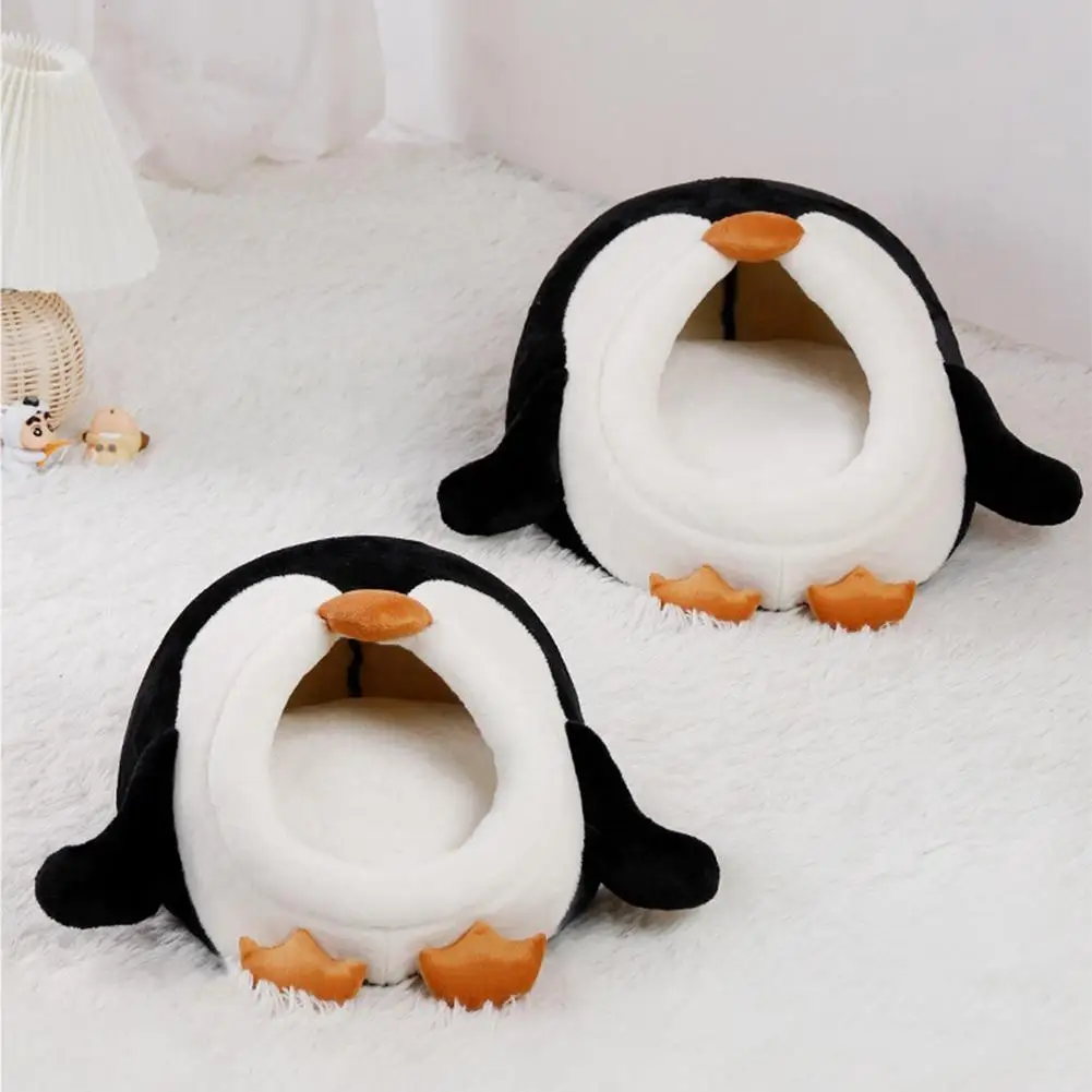 

Pet Winter Warm Thickened Cotton Nest Warm Comfortable Penguin Shape Semi-enclosed Nest For Hamster Guinea Pig