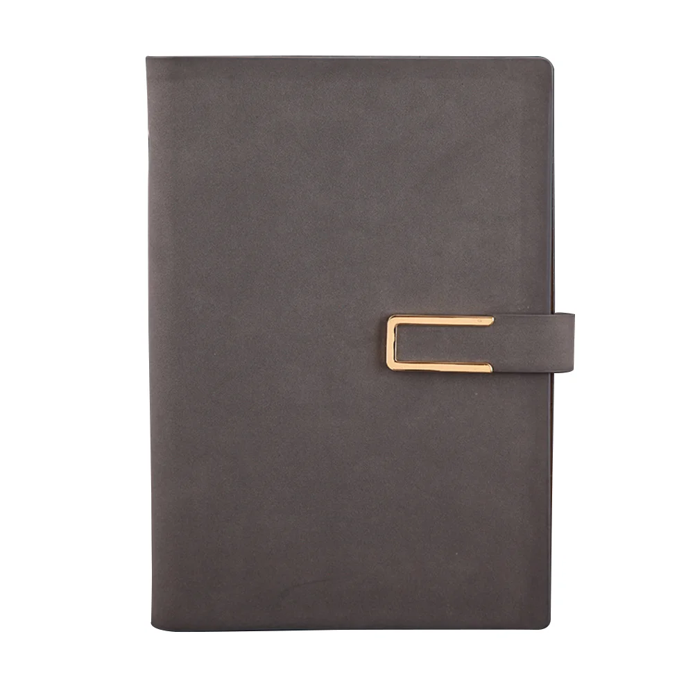 

Diary Classic Writing Notebook Journal with Business Page Sheet Protector Pen Holder (Grey) Notepad Tn