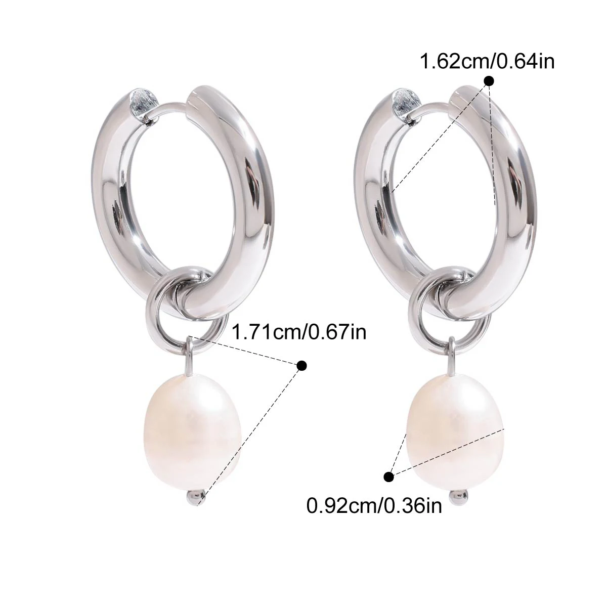 Yori Chic серьги-капли с пресноводным жемчугом, водостойкие, 18 К, с PVD-покрытием, простые, гладкие, металлические, модные украшения, подарок-бижутерия (art.: 3920cdb7be2c8) - 3920cdb7be2c8