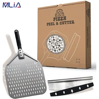 12 14 inch pizza shovel peel with long detachable handle pastry cake baking tools aluminum turning pizza paddle rectangular