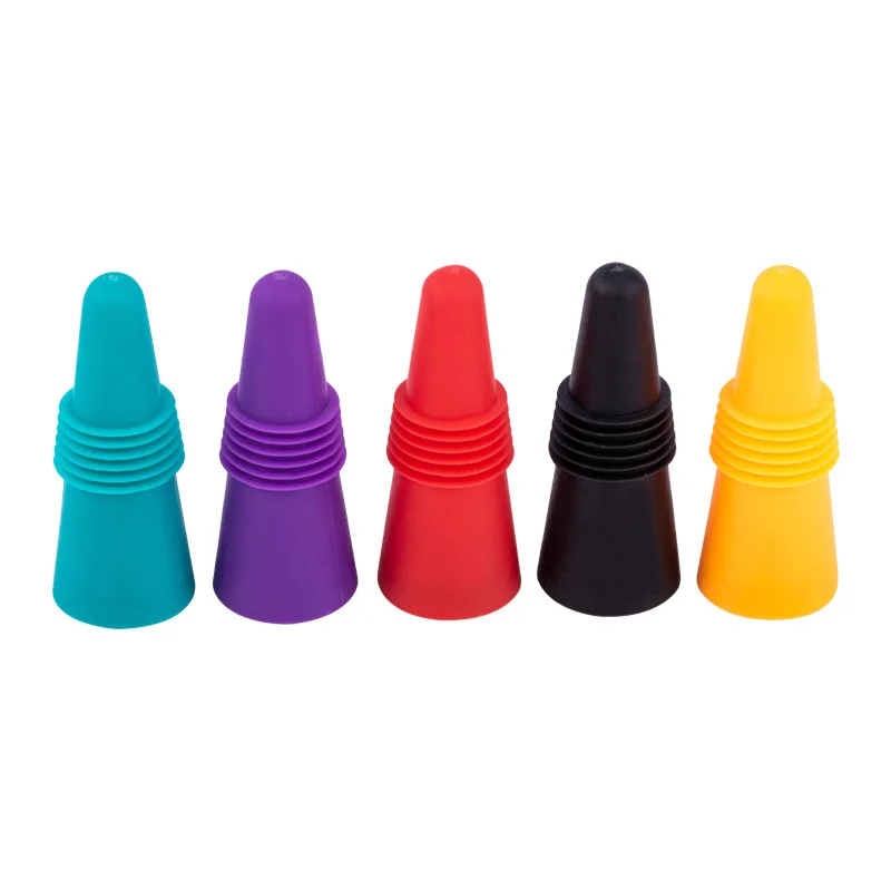 

200Pcs/Lot Wine Stoppers for wine bottles Colorful Silicone Wine Stopper Wine Outlet Cap Bottle Cover Beverage Bottle Stoppers