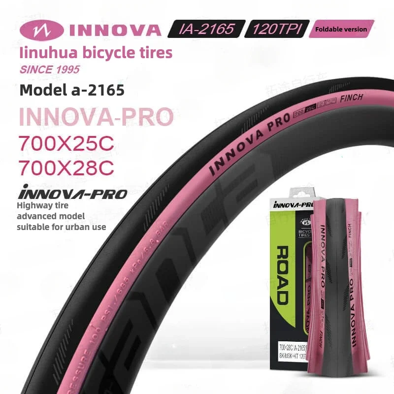 Фото Шина для дорожного автомобиля INOVA/серия IA-2165-700C/розовая шина с краями/складная версия/120TPI №1